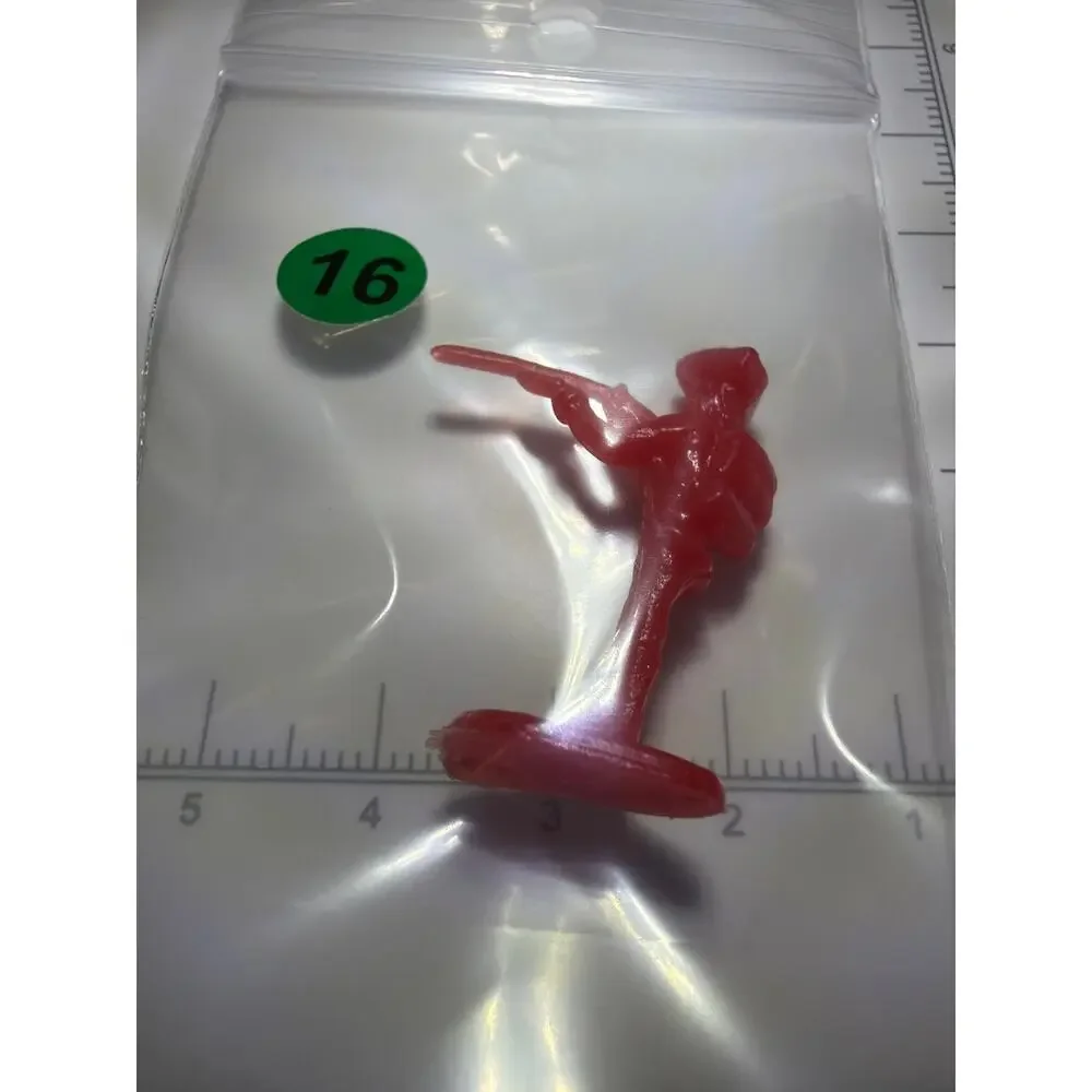 Vintage Red Plastic Colonial Toy Soldier Musket Figure Hong Kong 2.5
